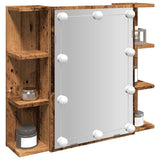 Mirror Cabinet with LED Old Wood 70x16.5x60 cm 857003