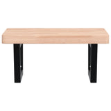 Basin Shelf Wall Mounted Steel and Solid Wood Beech 3302423