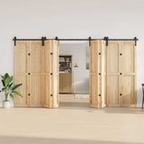 Sliding Door Hardware Kit 400 cm Steel Black 3295804