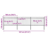 Garden Fence Steel Sturdy Rectangular Modern 277622
