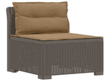 4-Seater Garden Sofa with Cushions Rattan Look PP Light Grey 3443992