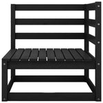 10 Piece Garden Lounge Set Black Solid Pinewood 3075643