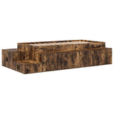 Storage Bed Frame with Storage Smoked Oak 90 cm Engineered Wood 3335585