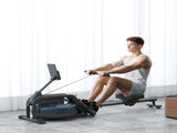 Water Rowing Machine with Wheels, Vertical Storage, Adjustable Resistance, for Strength, Cardio T3398P376847