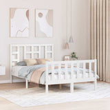 Bed Frame without Mattress White 120x200 cm Solid Wood Pine 3191967