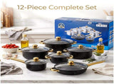 12PCS Induction Non Stick Stainless Steel Cookware Cooking Pot Pan With Lids Set 38675431