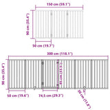 Dog Gate with Door Foldable 15 Panels Brown 750 cm Poplar Wood 3155552