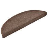 Stair Mats 10 pcs 56x17x3 cm Coffee Brown Half Round 149743