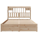Bookcase Bed without Mattress 150x200cm King Size Solid Wood Pine 3322421
