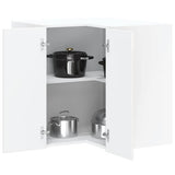 Kitchen Wall Corner Cabinet "Kalmar" High Gloss White Engineered Wood 853619