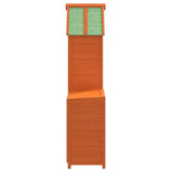 2 Piece Garden Tool Shed Set Brown Solid Wood Pine 172249