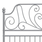 Grey Bed Frame Powder-coated metal Double Durable Bed Frame 324849