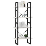 4-Tier Book Cabinet White 60x30x140 cm Solid Pine Wood 806443