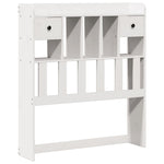 ZNTS Bookcase Bed without Mattress White 75x190 cm Small Single Solid Wood Pine 3308907
