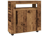 Narrow Bathroom Cabinet with Wheels Old Wood Engineered Wood 855275