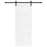 Sliding Door White and Black 83 x 211 cm Solid Pine Wood 3333171