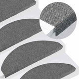 ZNTS Stair Mats Self-adhesive 30 pcs Grey 65x22.5x3.5 cm 3365912