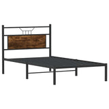 Bed Frame without Mattress Smoked Oak 100x200 cm Engineered Wood 4106738