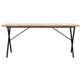 ZNTS Dining Table X-Frame 180x90x75.5 cm Solid Wood Pine and Steel 3282766