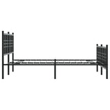Metal Bed Frame without Mattress with Footboard Black 120x200cm 376340