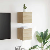 Wall Mounted TV Cabinets 2 pcs Sonoma Oak 30.5x30x30 cm 804491