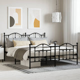 Metal Bed Frame without Mattress with Footboard Black 180x200cm 353461