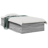 Bed Frame with Drawers without Mattress Grey Sonoma 90x190 cm Single 3280438