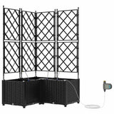 Garden Planter 3 pcs Black 80 x 80 x 142 cm PP 42002854