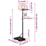 Basketball Stand White 216-250 cm Polyethene 93655