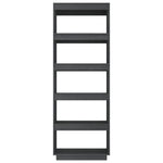 Book Cabinet/Room Divider Grey 60x35x167 cm Solid Pinewood 810876