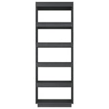 Book Cabinet/Room Divider Grey 60x35x167 cm Solid Pinewood 810876