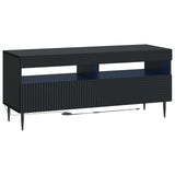 3 Piece LED TV Cabinet Black Engineered Wood 3416675