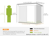 Metal Garden Shed, Outdoor Lean-to Shed for Tool Motor Bike, with Adjustable Shelf, Lock, Gloves, T3398P318723