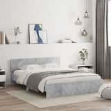 Bed Frame Concrete grey Engineered wood, Plywood King Size 3207605