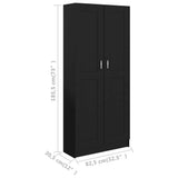 Book Cabinet Black 82,5x30,5x185,5 cm Engineered Wood 802733