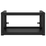 Bathroom Washbasin Frame with Built-in Basin Black Iron 3101383
