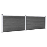 Fence Panel Set WPC 353x105 cm Black 3070447