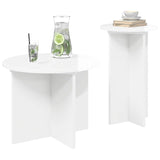 Side Table Set 2 pcs High Gloss White Engineered Wood 8001032