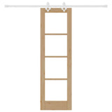 Sliding Door Natural 61 x 198.5 cm Solid Pine Wood and Glass 3332237