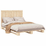 Bed Frame without Mattress with Headboard 140x200 cm Solid Wood 3281534