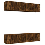 6 Piece TV Cabinet Set Smoked Oak Engineered Wood 3188659