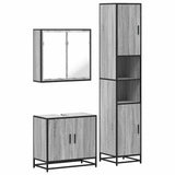 3 Piece Bathroom Furniture Set Grey Sonoma Engineered Wood 3301068