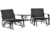 Gliding Jack and Jill Seat, with Glass-Top Table - Black T3398P323946