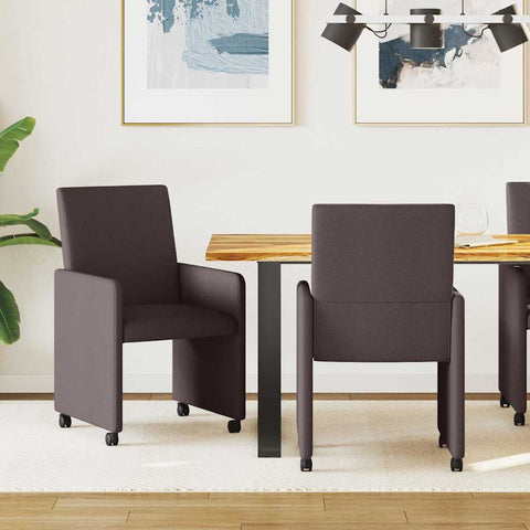 Dining Chairs 2 pcs Dark brown 57 x 66 x 94 cm Fabric 42017811