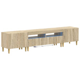 5 Piece LED TV Cabinet Sonoma Oak Engineered Wood 3416758