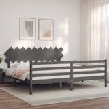 Bed Frame without Mattress Grey 200x200 cm Solid Wood 3195308