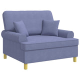 XXL Armchair with Cushions Jeans Blue Fabric 42043516