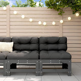 Middle Sofas with Cushions 2 pcs Grey Solid Wood Pine 825690