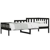 Day Bed without Mattress Black 90x190 cm Single Solid Wood Pine 840375