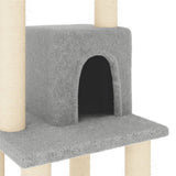 Cat Tree with Sisal Scratching Posts Light Grey 105 cm 171467